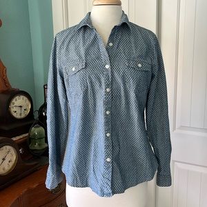 Large old navy denim Polka dot top